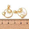Brass with White Shell Pendants KK-CBA2F11-39G-3
