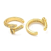 Brass Micro Pave Clear Cubic Zirconia Cuff Earrings for Women EJEW-C104-125G-2