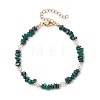 Natural Malachite Chip Beaded Bracelets for Women BJEW-JB11742-10-2