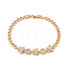 Brass Micro Pave Cubic Zirconia Chain Bracelets KK-R217-44G-4