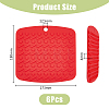 6Pcs 6 Colors Square Silicone Hot Mats for Hot Dishes AJEW-DC0001-14-2