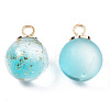 Two Tone Transparent Spray Painted Glass Pendants GLAA-N035-020B-C04-2