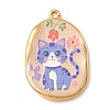 Printed 304 Stainless Steel Enamel Pendants SA-CBAB1B6-03G-01-1