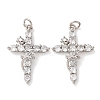 Brass Pave Clear Cubic Zirconia Pendants CU-CBA2907-01B-P-1