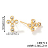 Brass Pave Clear Cubic Zirconia Stud Earrings ZJ0177-2-1