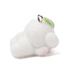 Anmial Theme Flocking Opaque Resin Pendants RESI-G130-01B-2