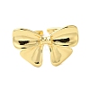 Bowknot Brass Finger Open Cuff Rings for Women RJEW-A048-29G-2