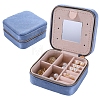 Square Velvet Jewelry Organizer Zipper Boxes PW-WG60981-05-1