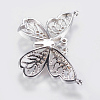 Brass Micro Pave Cubic Zirconia Pendants ZIRC-G132-65P-2