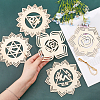 1 Set DIY Unfinished Bohemian Meditation Energy Symbol Wood Pendant Decoration Kits DIY-CA0005-60-3