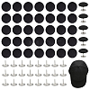 48Sets Flat Round Polyester Covered Aluminum Buttons DIY-NB0016-27-1
