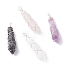 Natural Faceted Gemstone Pendants PALLOY-JF01296-1