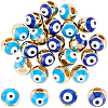 20Pcs 2 Colors Evil Eyes Brass Enamel Beads KK-BBC0026-14-7