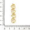 Brass Micro Pave Clear Cubic Zirconia Connector Charms KK-G526-17G-3