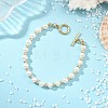 Natural Cultured Freshwater Pearl & Electroplate Non-magnetic Synthetic Hematite Beaded Bracelets for Women BJEW-JB14070-2