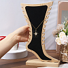Foot Shaped Bamboo & Velvet Anklet Display Stands ODIS-WH0030-140A-3