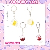 2Pcs 2 Colors Transparent Resin Drink Keychains KEYC-YW00240-2