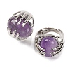 Oval Natural Amethyst Finger Ring G-Q184-06G-P-1