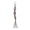 Natural Quartz Crystal Macrame Pouch Tassel Pendant Decorations KEYC-TA00023-02-1