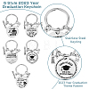 5Pcs 5 Style Class of 2023 Graduation Gifts Stainless Steel Keychain KEYC-FH0001-32A-3
