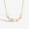 925 Sterling Silver & Baroque Natural Freshwater Keshi Pearl Round Graduated Beaded Necklaces FS-WG72E9B-02-3