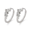 Brass Clear Cubic Zirconia Hoop Earrings EJEW-Q014-14P-2