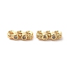 Brass Micro Pave Clear Cubic Zirconia Slide Charms KK-G481-01G-1