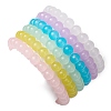 6Pcs 6 Colors 8mm Round Imitation Jade Glass Beaded Stretch Bracelet Sets BJEW-JB10774-5