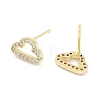 Brass Micro Pave Clear Cubic Zirconia Studs Earring EJEW-S217-G11-2