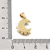 Brass Micro Pave Clear Cubic Zirconia Pendants CU-CBAF50C-03A-G-3