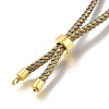 Braided Cotton Cord Slider Bracelet Making MAK-R001-01G-26-3