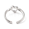 Brass Open Cuff Rings for Women RJEW-A028-02P-3
