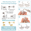 40Pcs 2 Style 304 Stainless Steel Ball Post Stud Earring Findings STAS-SC0005-25-2