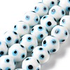 Handmade Evil Eye Lampwork Beads Strands LAMP-F027-03-2