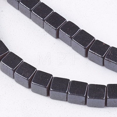 Non-Magnetic Synthetic Hematite Beads Strands G-Q527-4x4mm-1-1