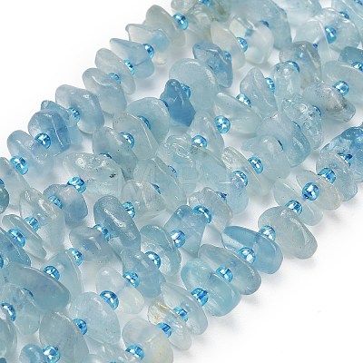Natural Aquamarine Beads Strands G-Z124-A03-02-1