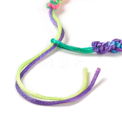 Rainbow Color Polyester Braided Adjustable Bracelet Making for Women BJEW-F454-04-1