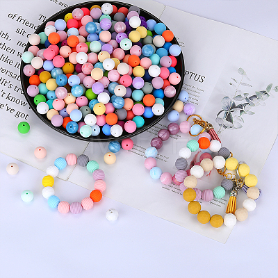 Round Silicone Focal Beads SI-JX0046A-90-1