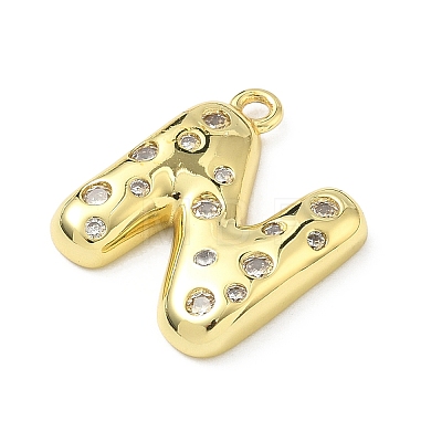 Brass Micro Pave Clear Cubic Zirconia Pendants KK-I476-02G-N-1