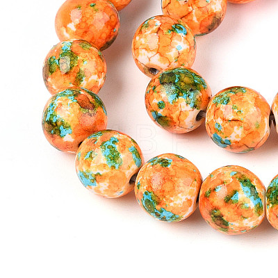 Spray Painted Synthetic Turquoise Beads Strands G-N352-25B-01-1