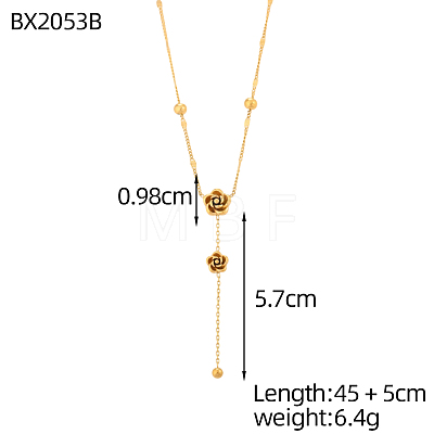 304 Stainless Steel Lariat Necklaces STAS-OY018-28G-1