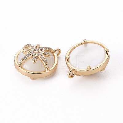 Brass Micro Pave Clear Cubic Zirconia Charms KK-Q765-017-NF-1