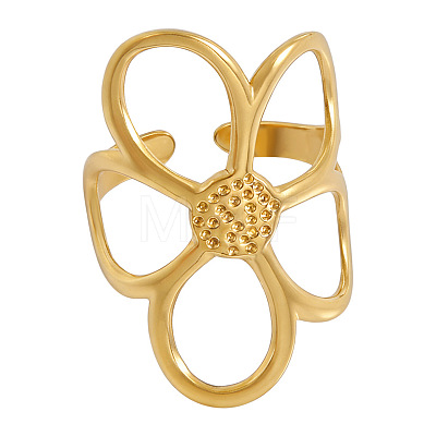 304 Stainless Steel Cuff Open Rings for Women QR2883-2-1