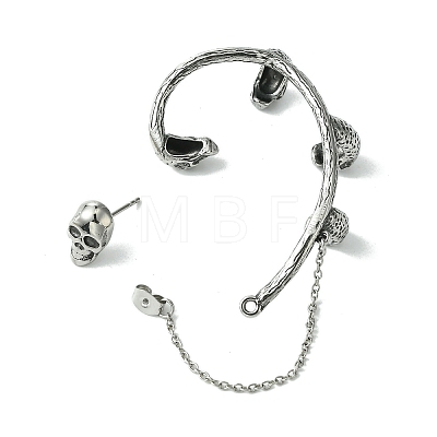 316 Surgical Stainless Steel Cuff Earrings EJEW-E300-15AS-02-1