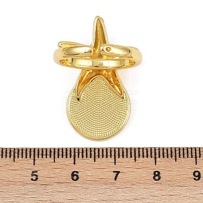 Brass Enamel Adjustable Cuff Rings for Women RJEW-G357-01E-1