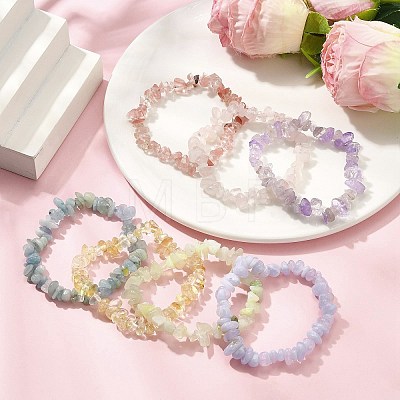 7Pcs Gemstone Stretch Bracelet Sets BJEW-JB11174-1