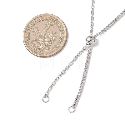 304 Stainless Steel Cable Chain Twisted Chain Slider Necklace Making AJEW-JB01512-02-1