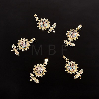 Brass Micro Pave Cubic Zirconia Pendants ZIRC-SZ0003-47-1