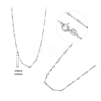 SHEGRACE Rhodium Plated 925 Sterling Silver Chain Necklaces JN733A-1