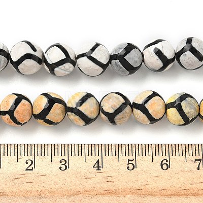 Tibetan Style Turtle Back Pattern dZi Beads Strands G-G036-10mm-1